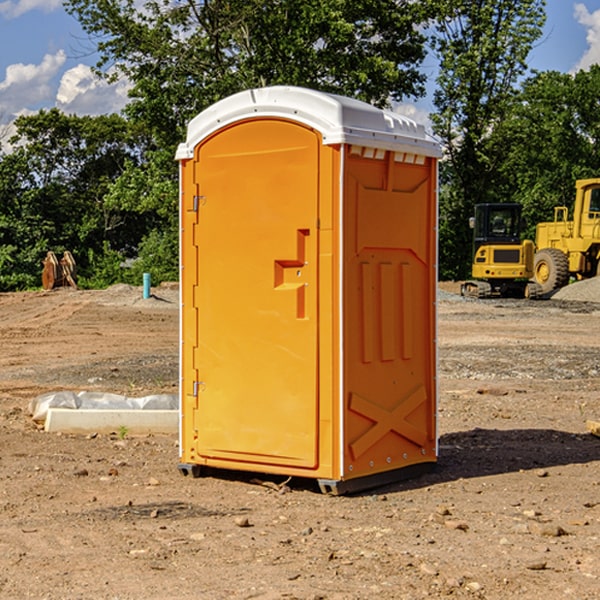 how often are the porta potties cleaned and serviced during a rental period in Corunna